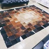 Super Soft Premium Flooring Rug Dark Brown Cowhide Carpet Stitched Leather Rug