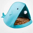 Factory Supply Non-woven Felt Cloth Pet Bed Dog And Cat Creative Multi-function Shark Folding Dog Bed