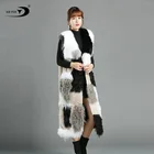 Fur Waistcoat Woman long Furry Mongolian Lamb Wool Luxurious Vest Coat