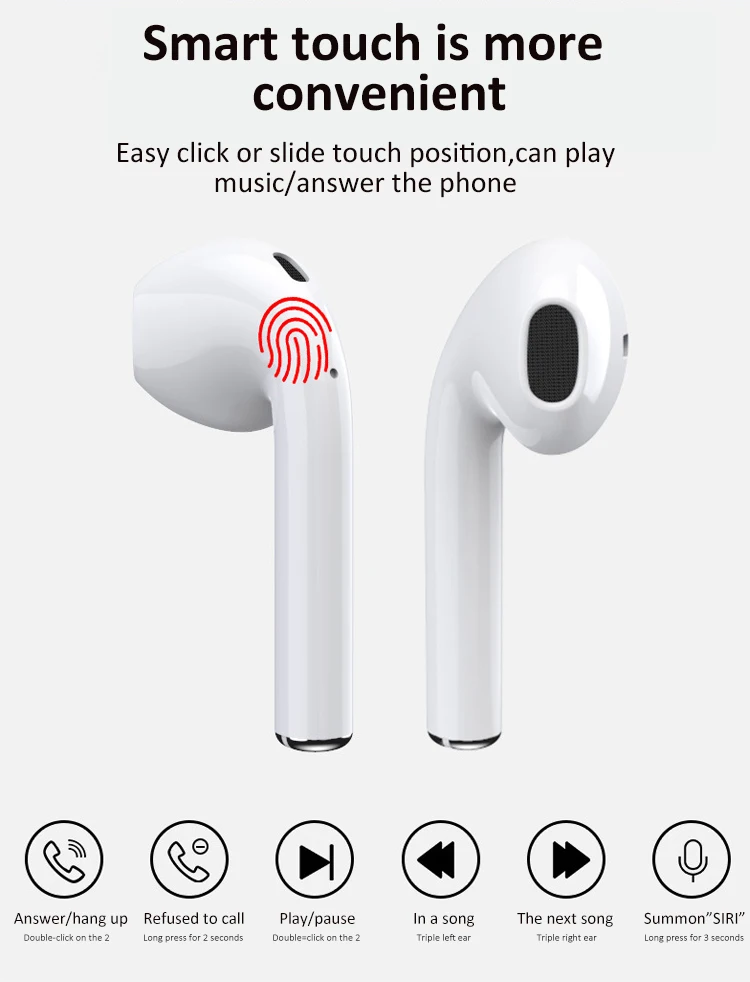 i25 earphone bluetooth wireless tws earbuds earphones with mic in ear noise cancelling Pop-up sports true wireless headphone - ANKUX.COM