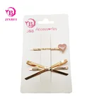 Personalized Ladies Hair Pin Set Korean Style Heart & Bow Decoration Metal Hair Pin For Girls