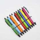 Printed Brand Corporate Gifts Color Body Plastic Writing Ball Pen with black metal clip