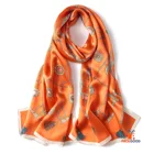 100% Silk Scarves Fashion Luxury Women Long Silk Scarf Check Pattern Silk Chiffon All Season 180*65cm
