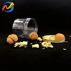 plastic candy jar pet transparent bottle for food with gold lid