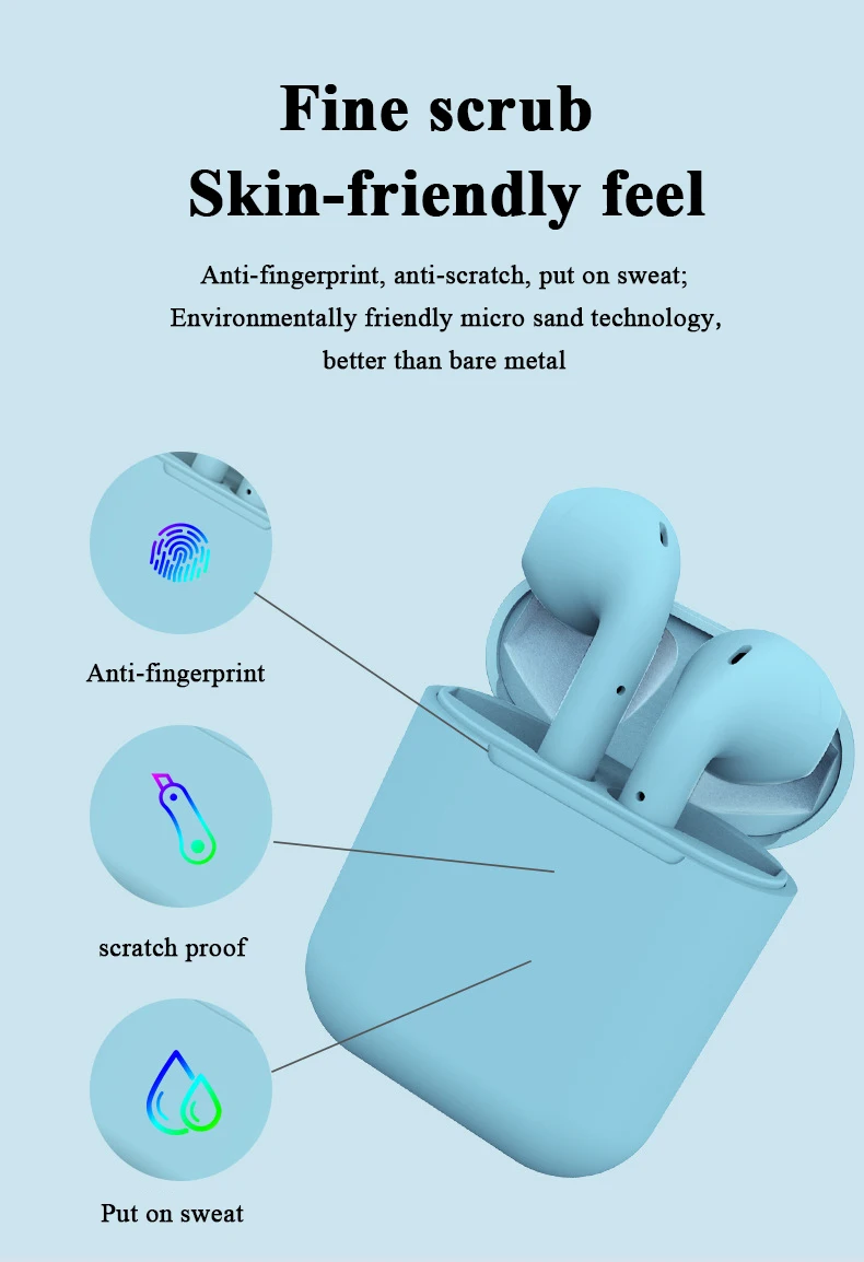 2020 New Touch i12 TWS Wireless Bluetooth Earphone with Charging Case - ANKUX.COM