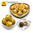 100g 8 pcs heart shape box sweet golden premium nuts chocolate ball