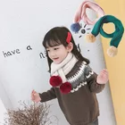 With Pom Winter Warm Scarf Winter Warm Acrylic Knitted Kids Scarf With Pom Pom