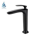 Modern sanitary wares black single hole handle bathroom face basin sink water brass body faucet tap taps mixer