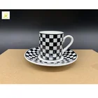 Turkish New Designs Turkish 90cc Gift Coffee Set Cup With Gold Rim Coffee Set