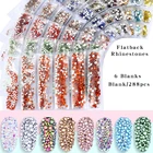 Stone Stone For Nail Art Xiaopu 6 Blanks Multi Size Random Mixed Flatback Rhinestones Crystal Diamond Stone For Nail Art DIY