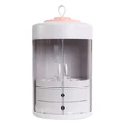 New Portable Transparent Skin Care Product Dustproof Cosmetic Case rotating plastic cosmetic organizer box