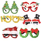 LZY729 Novelty Christmas Party Gift Decoration Glitter Christmas Plastic Party Glasses For Kids