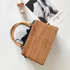 Handmade Vintage Handmade Rattan Handbag Shoulder Bag For Beach Woven Small Fashion Bag Summer Wicker Travel Handbags