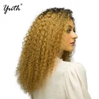 Hot Sale 14 Inches 360 Lace Wigs T1B/27 Gold Hair Bob Curly Wigs for Black Women Beauty