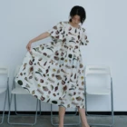White Dress J200450 New Special White Flower Vintage Floral Knee Length Dress Shells