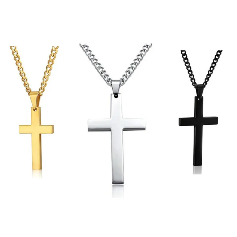 Couple Cross Pendant Necklace Trendy Simple Women Gold Silver Black Jesus Cross Necklace Male Prayer Necklace Religious Jewelry
Couple Cross Pendant Necklace Trendy Simple Women Gold Silver Black Jesus Cross Necklace Male Prayer Necklace Religious Jewelry
