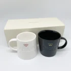 Mugs Ceramic Tea Mug 3" Unique Nordic White Relief With Red Lady Logo Out Side Tea Ceramic Mugs