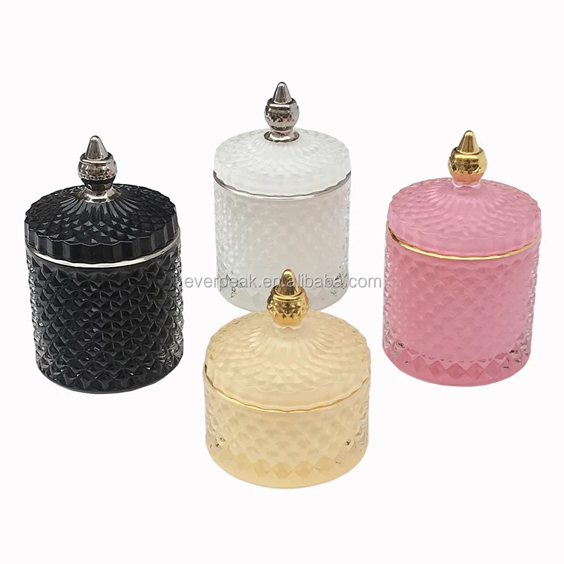 wholesale luxury custom empty matte candle holder frosted glass