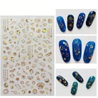3d Nail Stickers 3d 3D Laser Hot Sale Nail Decals Gold And Silver Moon Styles Nail Decorate Stickers