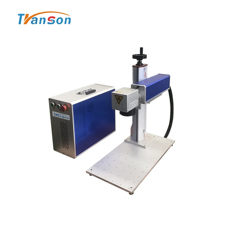 Transon 2020 New Design 20W Fiber laser Marking Machine Mini Type for DIY Art and Craft Metal Silver Gold Aluminum