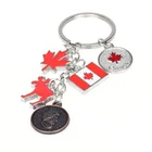 Canada Natural flag maple leaf keychains Metal Enamel Souvenir Keychain