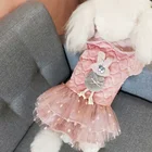 High Quality Wholesale winter luxury Princess Pink lace tutu dog dress