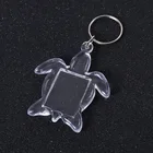 round shape logo insert photo frame keychain
