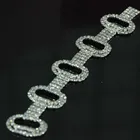 Garment accessories type rhinestone decorations silver beaded lace trims