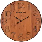 24 inches rustic Rustic decoration brown round big vintage wood clock for home
