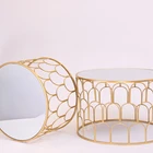 Metal Round Short Table Top Mirror Coffee