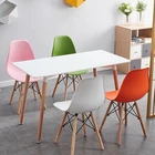 Wholesale colorful PP sillas plastic dining chairs with wooden legs