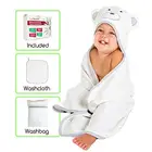 organic newborn baby bath towel bamboo set with hood for baby