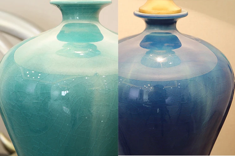 Antique Decor Porcelain Chinese Ceramic classic hotel bedside table light LED Table Lamps