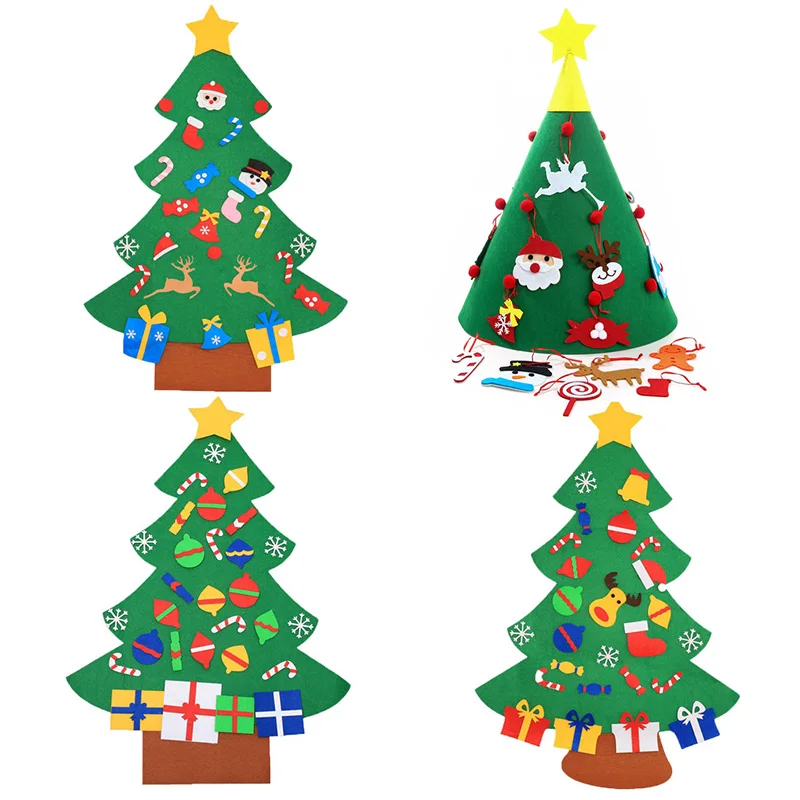 eco-friendly felt santa hat diy christmas tree for children