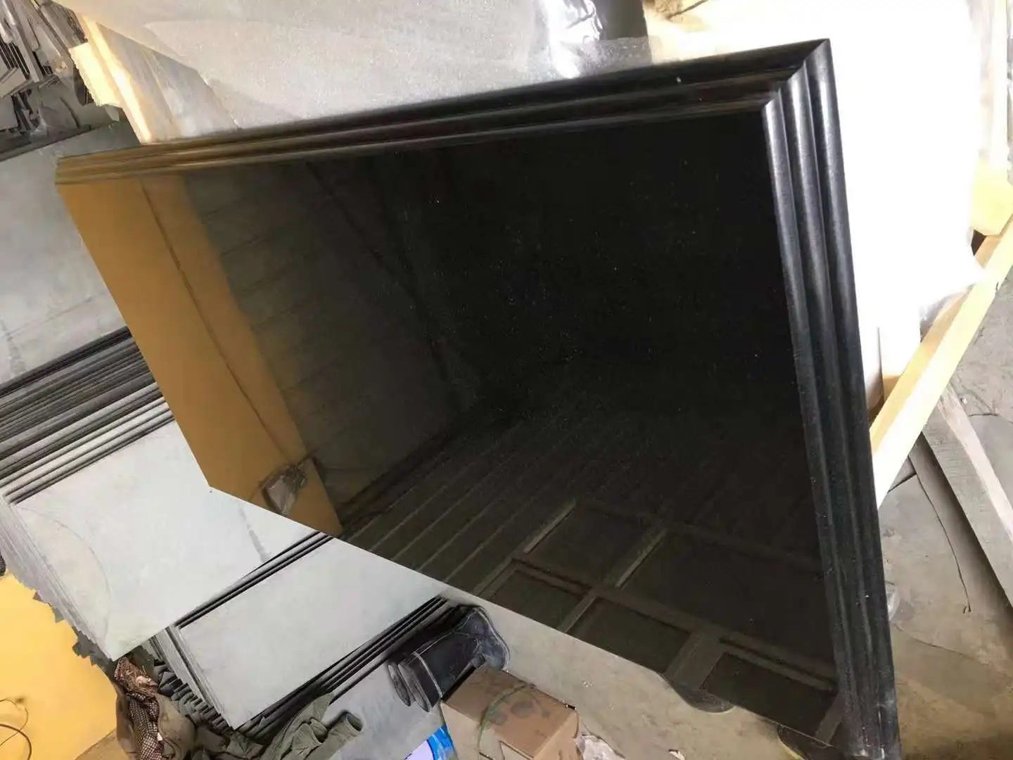 Cheap big low price Big Slab,Tiles,stair black galaxy granite stone