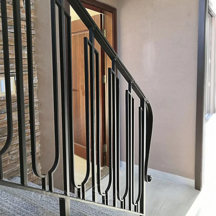 Simple french indoor wrought iron stair railing grill design prices