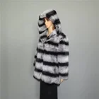 China wholesale Top quality Rex chinchilla Hooded Fur Coat Women