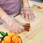 Gloves Transparency Gloves 100 PCS Disposable PE Gloves Transparent Plastic Hand Gloves Food Prep Gloves