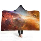 Adults Hooded Blanket 3D Galaxy Star Print Super Soft Wearable Sherpa throw blanket Multiple Colors blanket