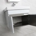 Modern White Color Bathroom Wall Mounted Vanity Cabinet with mirror and Shelf