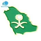 Wholesale Custom high quality gold plating UAE metal 3D leaf logo soft enamel lapel pin with magnet clutch