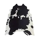 MustMat Western Decor Faux Cow Hide Rug Black and White Animal Print Fur Skin Carpet for Home