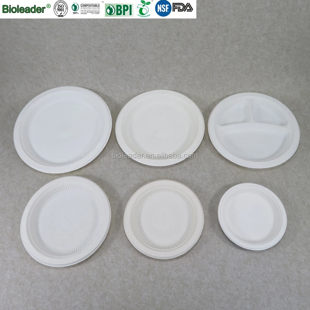 Disposable Compostable Cornstarch Plastic Plates