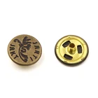Wholesale Fancy Ladies Embossed Logo 15 mm Bronze Sewing Alloy Metal Snap Buttons
