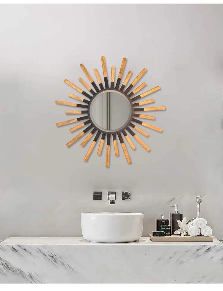Hot sale metal interior decoration mirror led home bathroom glass wall light