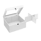 custom size white wood keepsake box wooden storage box with compartment