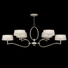 Modern fabric shade stairs chandeliers wrought iron pendants light for home