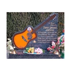 Factory Price Grey Granite Black Marble Guitar Headstones Monuments