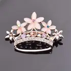 Romantic Style Cat's-eye Flowers Brooch Exquisite Crown Opal Brooch Pins Women Wedding Brooch Jewelry Accessories
