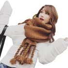 Fashion Simple Women Shawl Fashionable Winter Solid Color Tassel Acrylic Knit Scarf Shawls